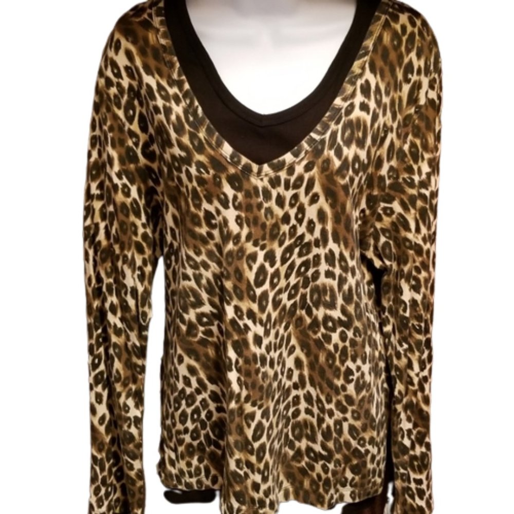 Zoey beth Plus Cheetah Print Top - Worn Once!